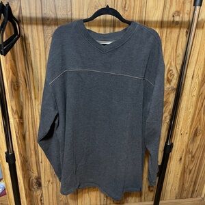 Gray V-Neck Long Sleeve Sweater 3xlt